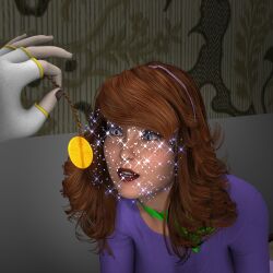 3d coin daphne_blake expressionless femsub freckles hair_band maledom member9 pendulum red_hair scooby-doo_(series) sparkle