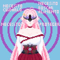 bat nyarukavt parasite pink_hair pixel_art possession text translation_request tsukino_hikari virtual_youtuber visor 