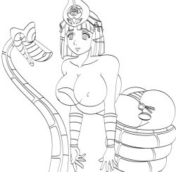 breasts coils disney egyptian femsub greyscale happy_trance hypnotic_eyes jimryu kaa large_breasts leaning_forward lineart menace monochrome nipples queens_blade ring_eyes short_hair snake the_jungle_book topless 