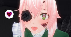 3d cell_(artist) custom_maid_3d_2 eyepatch femdom femsub happy_trance heart_eyes hinano_yayoi large_breasts maid original pink_hair short_hair tongue