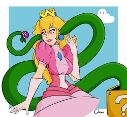  all_the_way_through blonde_hair brain_injection crown dress drool ear_sex earrings femsub gloves grenholt hypnotic_eyes hypnotic_plant jewelry lipstick long_hair nintendo opera_gloves pink_eyes piranha_plant plant princess princess_peach simple_background smile spiral spiral_eyes super_mario_bros. symbol_in_eyes 