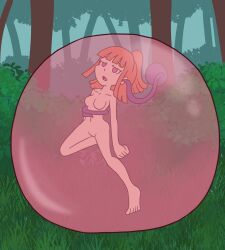  bare_legs bare_shoulders barefoot brain_injection breasts character_request dazed empty_eyes mythka nude orange_hair parasite slime tentacle 