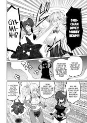  amona_jeane angel angel_girl clothed comic demon demon_girl dialogue elf elf_ears english_text eury_lililala femsub glowing_eyes halo horns i'm_dating_a_dark_summoner imp_(idads) l-ko_(idads) lavie_(idads) long_hair official official_art possession robot robot_girl shaoh short_hair speech_bubble sweat text 