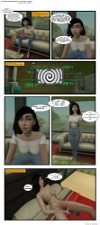  3d absurdres breasts character_request comic deadlyduel dildo expressionless femsub sex_toy sims_4 tech_control text white_eyes whitewash_eyes 