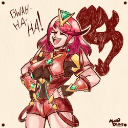  alzul-blue bowser breasts closed_eyes clothed english_text femsub fingerless_gloves gloves hand_on_hip large_breasts laughing maledom marodraws nintendo possession pyra_(xenoblade) red_hair short_hair story super_mario_bros. super_smash_bros. text xenoblade_chronicles xenoblade_chronicles_2 