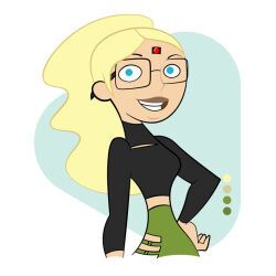 blonde_hair blue_eyes crop_top disney female_only femsub glasses hand_on_hip happy_trance kim_possible_(series) long_hair microchip midriff noor69 ponytail simple_background smile solo tara_(kim_possible) tech_control white_background 