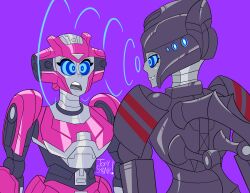  airachnid blue_eyes elita_one female_only femdom femsub hypnotic_eyes open_mouth pink_skin purple_background robot robot_girl simple_background spiral spiral_eyes spiralwash_eyes tonyst0nk transformers transformers_one 