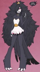  bimbofication black_hair corruption femsub furry helluva_boss long_hair middle_finger octavia_(helluva_boss) tagme text wrenzephyr2 