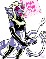  ahegao blonde_hair crop_top cum distressedegg dragon_futa earrings furry futa_only futanari glasses gloves kneehighs large_balls large_penis latex masturbation nose_ring open_mouth opera_gloves penis piercing short_hair signature solo spiral_eyes symbol_in_eyes tech_control the_korps tongue tongue_out 