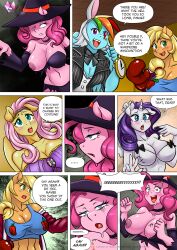  applejack breasts breasts_outside cleavage comic costume drool empty_eyes female_only femsub fluttershy furry happy_trance harem_outfit heart_eyes horse_girl huge_breasts mantra my_little_pony pegasus_girl pia-sama pinkie_pie rainbow_dash rarity symbol_in_eyes unicorn_girl whitewash_eyes witch 