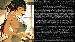 apron chastity denial femdom happy_trance jane_doe_(zenless_zone_zero) manip pov_sub sideboob text zenless_zone_zero