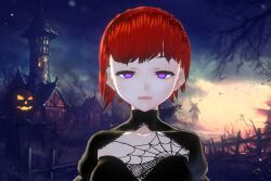 3d empty_eyes expressionless femsub glowing glowing_eyes hypnovideo red_hair witch
