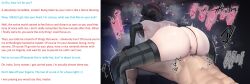 anus ass black_hair caption caption_only femsub gloves karakaritouge lingerie maledom multicolored_hair pov_dom pussy reverse_cowgirl text thighhighs vaginal zenless_zone_zero zhu_yuan