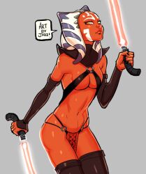  ahsoka_tano artbyjazz black_eyes boots breasts cleavage corruption expressionless female_only femsub gloves huge_breasts lightsaber loincloth opera_gloves orange_eyes solo standing star_wars sword tentacles text thick_thighs thigh_boots thighs togruta twintails weapon yellow_eyes 
