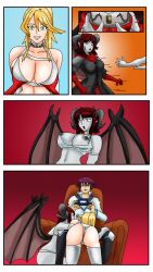 collar crimson_(stepfordcrimson) empty_eyes fellatio femsub groping hypnotic_accessory hypnotized_dom karyu_ginsora_(saibot) large_breasts lilith_gremory_(lillygremory) maledom multiple_girls multiple_subs nominddetected original slime succubus tagme