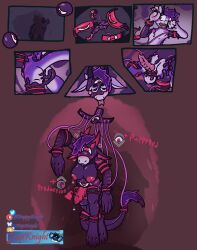  anal aviltasi_(aviltasi) blush body_control bondage corruption cuffs dragon_boy english_text furry hanging_down horns human_puppet kuromaru latex living_costume m.u.g.e.n. male_only malesub original penis puppet red_eyes slime tagme tail text tongue tongue_out trapknight 
