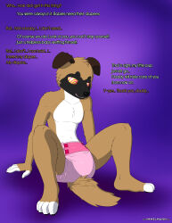 absurdres age_regression diaper dog_boy furry happy_trance hypnotic_eyes immelmann male_only malesub spiral_eyes suddenlytsumi_(colorist) symbol_in_eyes topless
