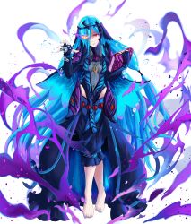 alternate_costume anankos_(fire_emblem) arayaejiri aura azura barefoot black_eyes blue_hair book breasts corruption eye_color_change feet femsub fire_emblem fire_emblem_fates fire_emblem_heroes glowing_eyes heterochromia maledom multicolored_eyes nail_polish navel necklace nintendo orange_eyes possession red_eyes royalty simple_background slit_pupils tiptoes very_long_hair water white_background yellow_sclera