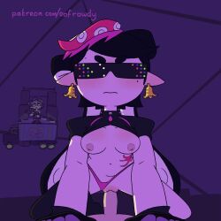  animated animated_gif blush bouncing_breasts breasts callie_(splatoon) clothed_sex cowgirl_position earrings expressionless femsub glasses hypnoshades hypnotic_accessory inkling marie_(splatoon) nintendo oofrowdy panties panty_pull penis pov pussy sex splatoon splatoon_2 squid_sisters tech_control vaginal 