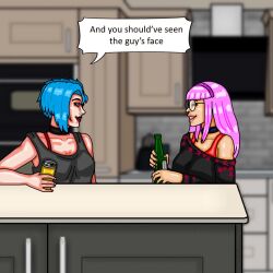 animated emily_(mspainter) english_text femdom femsub miyuki_(mspainter) mspainter multiple_girls sharon_(mspainter) speech_bubble trigger undressing video