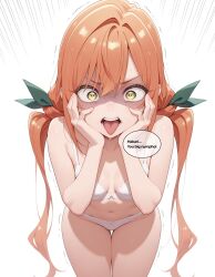    ai_art blonde_hair blush bra dialogue karane_inda panties text the_100_girlfriends_who_really,_really,_really,_really,_really_love_you twintails 