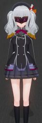  3d alternate_color_scheme alternate_costume bow_tie custom_maid_3d_2 expressionless female_only femsub grey_hair hat kantai_collection kashima_(kantai_collection) sienaria skirt socks solo standing standing_at_attention tech_control twintails visor 