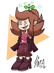  belen_(frantheflan) femsub floro_sprout honeymakesart nintendo original parasite plant signature simple_background super_mario_bros. super_paper_mario unaware white_eyes 