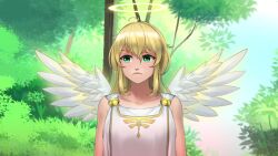  angel_girl animated blonde_hair blue_hair changer_(character) chien_vietnam female_only femsub green_eyes humor instant_loss large_breasts robot_girl sound topless video virtual_youtuber voice_acted 
