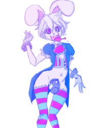 bad_kink_editor_(manipper) bunny_boy bunny_ears chastity crossdressing happy_trance luckyluckyluckypenny male_only malesub original penis spiral_eyes symbol_in_eyes thighhighs tongue tongue_out