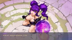  chien_vietnam elf_ears exposed_chest femsub gloves kneeling long_hair looking_at_viewer one_breast_out opera_gloves pov pov_dom purple_eyes purple_hair spiral_clicker_2 spiral_eyes symbol_in_eyes twintails undressing violet_(spiral_clicker) 