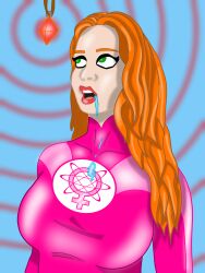 absurdres ahegao atom_eve breasts confused drool female_only femdom femsub gloves invincible large_breasts mannequin pendulum red_hair saltygauntlet selfie spiral spiral_eyes standing standing_at_attention super_hero symbol_in_eyes tongue unaware western