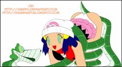  animated animated_eyes_only animated_gif ass_rub bent_over blue_hair breasts coils dawn disney femsub happy_trance hat hypnotic_eyes jimryu kaa kaa_eyes large_breasts long_hair maledom nintendo open_mouth pokemon pokemon_diamond_pearl_and_platinum smile snake the_jungle_book tongue 