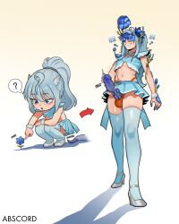 abscord blue_hair drool flower happy_trance hypnotic_plant long_hair masturbation original penis plant smile solo white_background