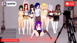  aaliyah_ward_(anoni_hypno) anoni_(anoni_hypno) anoni_hypno arms_above_head avery_fujisaki_(anoni_hypno) bianca_oliviera_(anoni_hypno) black_hair blonde_hair blue_hair bra brown_hair choker clara_lee_(anoni_hypno) cover dark_skin english_text female_only femsub green_hair katie_collins_(anoni_hypno) livestream lizzie_pelletier_(anoni_hypno) long_hair mous_carter_(anoni_hypno) multiple_girls multiple_subs original panties purple_eyes purple_hair red_hair short_hair spiral spiral_eyes spread_legs tan_lines tan_skin text tomboy underwear white_hair 