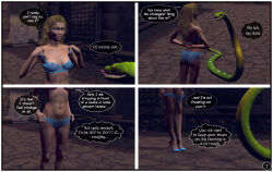  3d age_difference altered_common_sense ass blonde_hair bra breasts cleavage comic cynthia_(ultimatecynthia) erect_nipples euel femsub high_heels large_breasts long_hair lurid_tales maledom multicolored_eyes navel open_mouth rainbow_eyes snake standing standing_at_attention text underwear undressing 