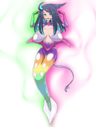  black_hair blue_eyes blue_hair blush breasts collar femsub gloves hair_ornament happy_trance huge_breasts liko_(pokemon) malamar malamar_outfit mega_malamar multicolored_hair multiple_eyes navel nintendo nude open_mouth pokemon pokemon_(anime) possession short_hair shrunken_irises smile tail transformation wabuki_(ochirugan) 