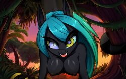  ai_art animated animated_eyes_only animated_gif bare_breasts black_skin blue_hair bottomless breasts female_only femdom furry horse_girl hypnotic_eyes kaa_eyes long_hair manip monster_girl my_little_pony naga_girl nude ping pov pov_sub queen_chrysalis smile suppas_(manipper) topless 
