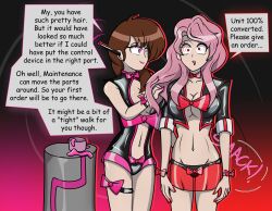 black_clover brown_hair dialogue femdom femsub happy_trance hy2300 hypnotized_hypnotist kasumi_tendo large_breasts pink_hair ranma_1/2 text vanessa_enoteca