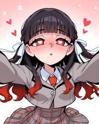  ai_art black_hair femsub happy_trance heart kiss_zombie kissing long_hair rin_baio stable_diffusion_(ai) stabletomboy_(generator) the_100_girlfriends_who_really,_really,_really,_really,_really_love_you 