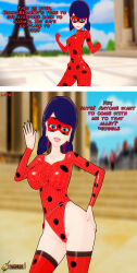  3d absurdres ass ass_expansion bimbofication bodysuit breast_expansion breasts erect_nipples erect_nipples_under_clothes femsub happy_trance koikatsu! latinkaixa leotard marinette_dupain-cheng miraculous_ladybug nipples pussy tagme text thighhighs twintails 