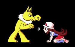  all_fours animated animated_gif breasts brown_hair coin empty_eyes expressionless femsub hat hypno hypnoquestionmark large_breasts leaf_(pokemon) nintendo open_mouth pendulum pokemon pokemon_(creature) pokemon_firered_and_leafgreen very_long_hair 