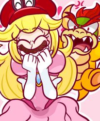  angry blonde_hair bowser cappy closed_eyes dress evil_smile fangs femsub gloves happy_trance horns humor kiravera8 long_hair maledom mario mustache nintendo open_mouth ponytail possession princess princess_peach red_eyes red_hair smile super_mario_bros. super_mario_odyssey 