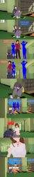  absurdres angry aware black_eyes black_hair blue_eyes brother_and_sister brown_hair closed_eyes clothed dialogue english_text freckles hypnozz multiple_boys necklace original scared short_hair tears text 
