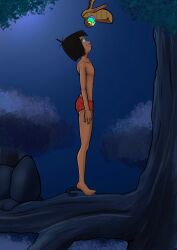 bagheera barefoot black_hair disney happy_trance kaa kaa_eyes loincloth male_only malesub mowgli sanyxhot short_hair standing_at_attention the_jungle_book topless