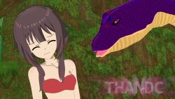  3d brown_hair hypnotic_eyes kono_subarashii_sekai_ni_shukufuku_wo! megumin_(konosuba) short_hair snake thandc 