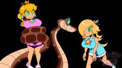  black_background blonde_hair breasts coils crown disney earrings expressionless femsub hair_covering_one_eye happy_trance howling_mad_fox_hatter hypnotic_eyes hypnotized_walking jewelry kaa kaa_eyes large_breasts long_hair maledom multiple_girls multiple_subs nintendo open_mouth princess princess_peach princess_rosalina simple_background smile snake super_mario_bros. the_jungle_book watermark 