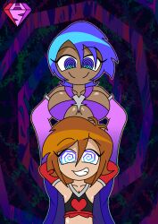  aged_up ahoge alternate_costume androgynous_sub aqua_(kingdom_hearts) arm_warmers arms_above_head aura bare_shoulders blue_eyes blue_hair brown_hair collarbone crossdressing dancer dark_skin disney eyebrows_visible_through_hair eyelashes fangs femdom hand_on_hip happy_trance harem_outfit hypnoscream hypnotic_dance hypnotized_hypnotist kingdom_hearts large_breasts looking_at_viewer memetic_control midriff ring_eyes shiny_hair shiny_skin short_hair sideboob simple_background sora spiral_background spiralwash_eyes square_enix story underboob wholesome 