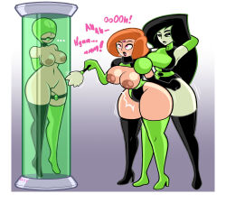 ann_possible ball_gag black_hair breasts breath bulge disney eye_roll feather_duster femsub futadom futanari gag green_eyes kim_possible kim_possible_(series) long_hair microchip milf mother_and_daughter multiple_girls multiple_subs nipples nude orange_hair red_eyes sex sex_toy shego short_hair singlesalt stomach_bulge tech_control vaginal vibrator