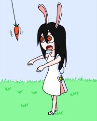 1-1 black_hair bunny_girl femsub humor spiral_eyes symbol_in_eyes zombie_walk