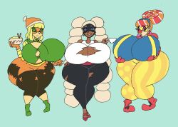  arms ass_expansion breast_expansion breasts clown clown_girl female_only femsub huge_breasts lola_pop lordebonfuze min_min nintendo spiral_eyes symbol_in_eyes tagme twintelle 